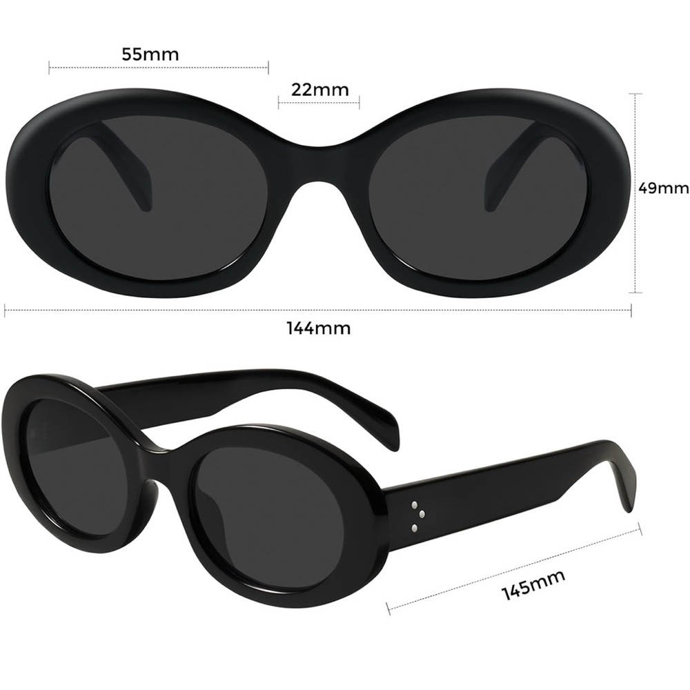 AMAZON mosanana Oval Retro Trendy Sunglasses - Picture 11 of 12